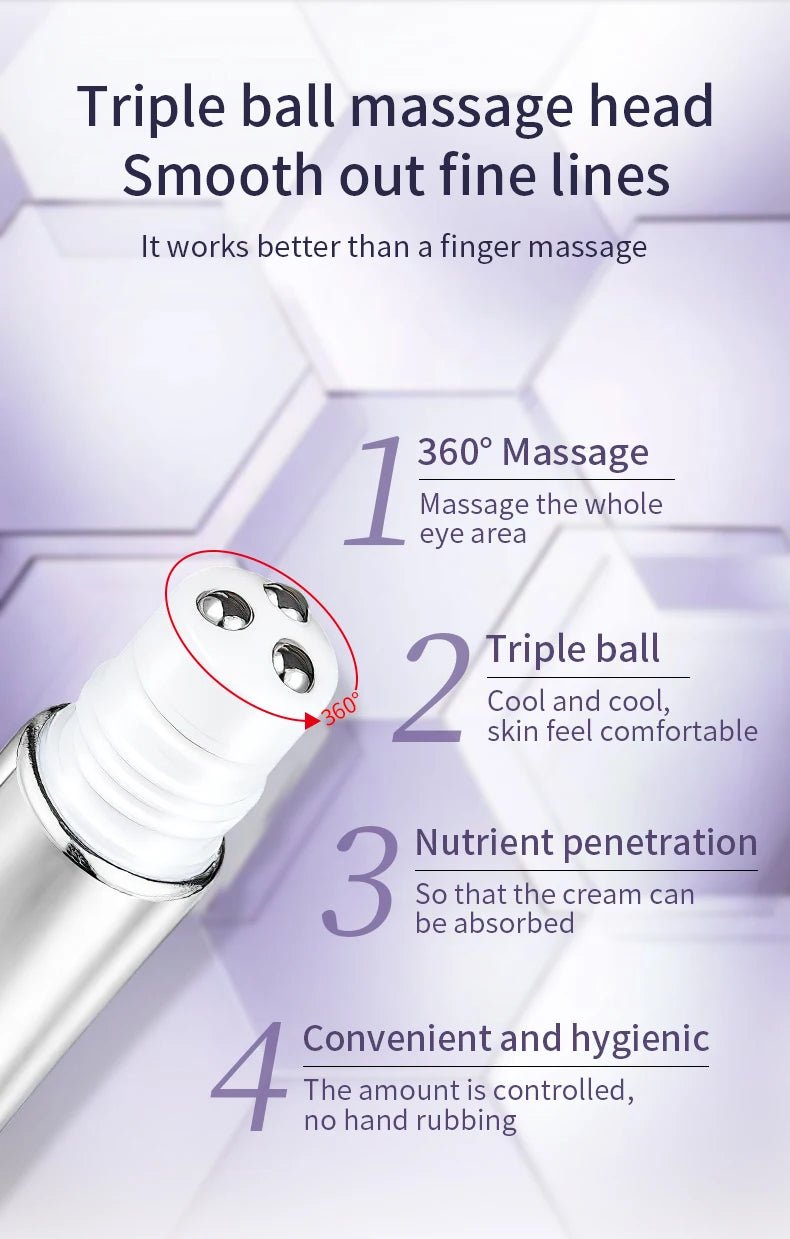 O'CHEAL Anti Wrinkle Anti Dark Circle Eye Cream Roller Massager Moisturizing Eye Bags Anti Aging Hyaluronic Acid Eye Skin Care - Shemen Beauty
