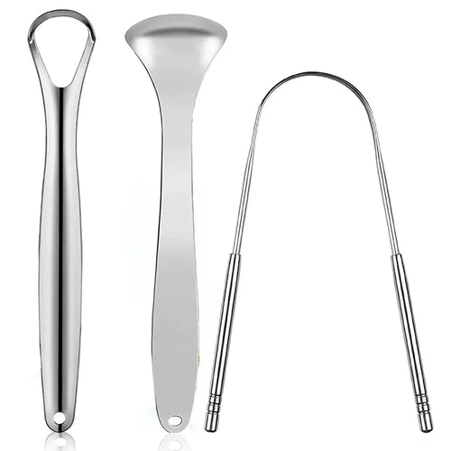 Premium 1pcs/3pcs Metal Tongue Scraper Cleaner for Adults & Kids, - Shemen Beauty