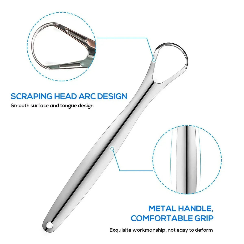 Premium 1pcs/3pcs Metal Tongue Scraper Cleaner for Adults & Kids, - Shemen Beauty