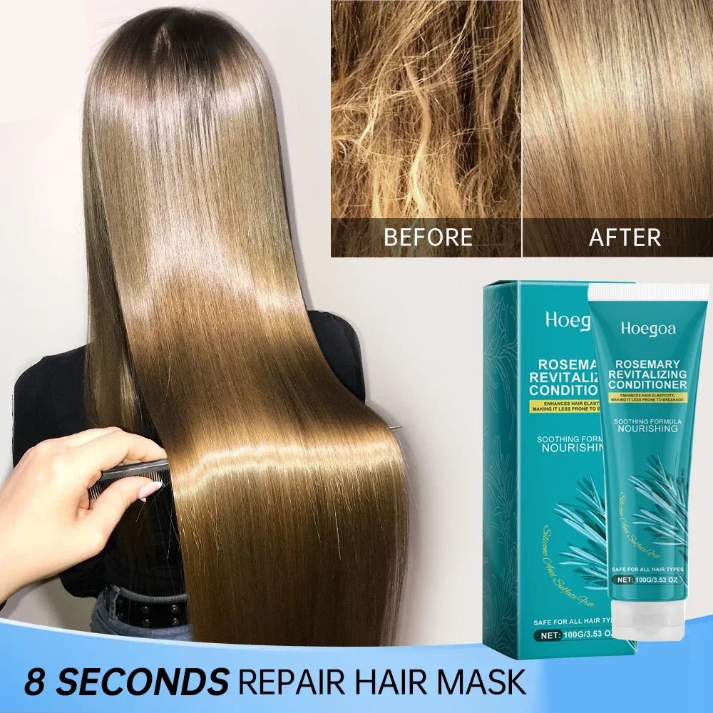 Rosemary Magic Hair Mask Keratin Straightening Repair Damaged Frizy Treatment Soft Smoothing Professional Hair Care Cream - Shemen Beauty
