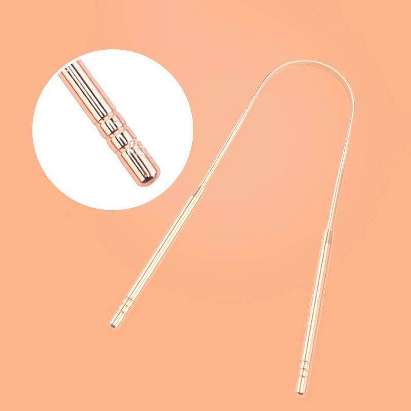 Stainless Steel Tongue Scraper Cleaner Fresh Breath Cleaning Coated - Shemen Beauty